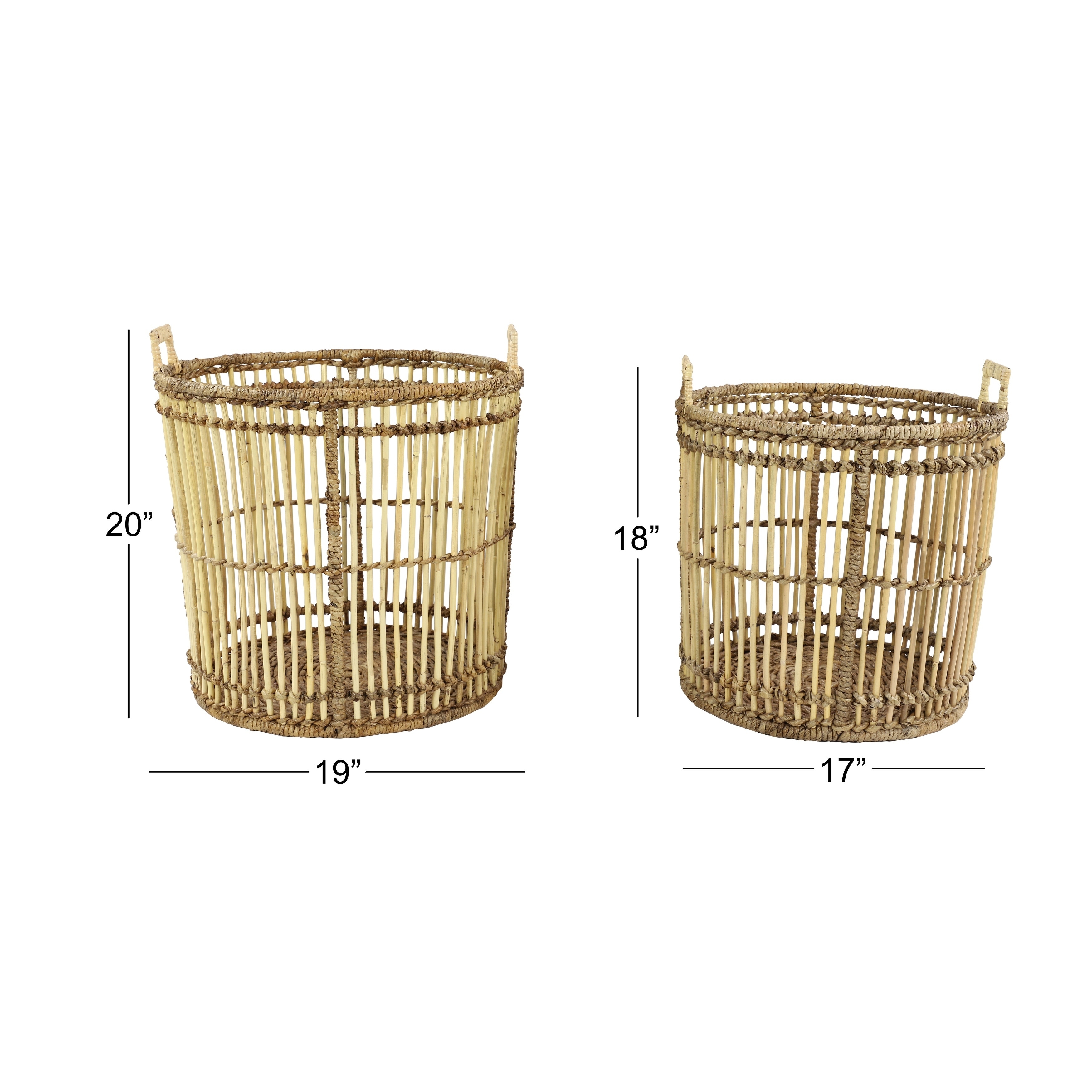 Jvl Catering Round Bamboo Basket Set Of 6 Food Fruites Storage Display Home New 