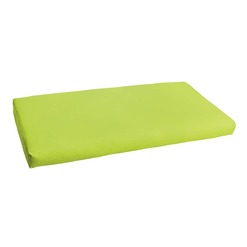 Sunbrella Macaw Green Indoor/Outdoor Bench Cushion - 48 in W x 19 in D