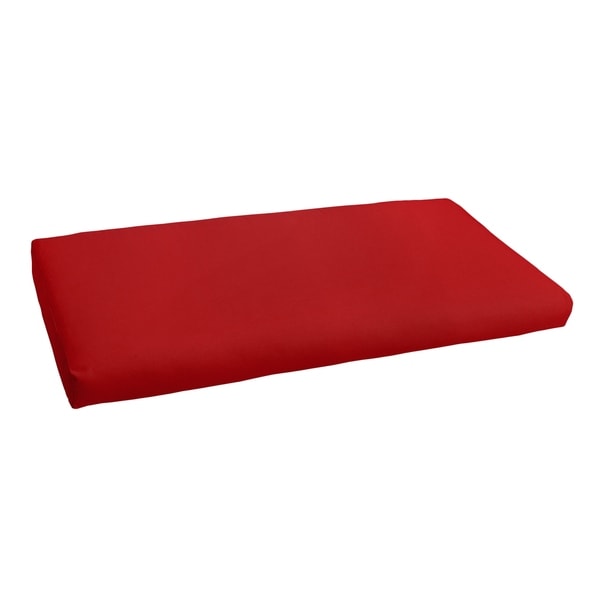 Sunbrella Jockey Red Indoor/Outdoor Bench Cushion - 48 in W x 19 in D