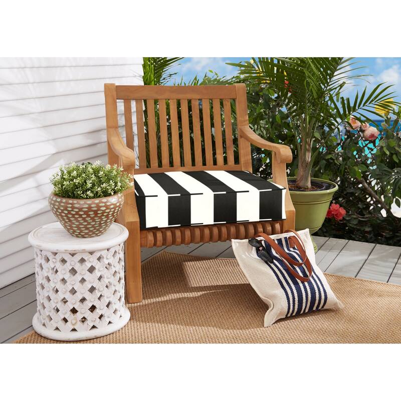 Sunbrella Black/White Stripes Outdoor Deep Seating Cushion by Havenside Home