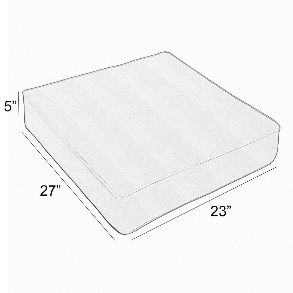 Sunbrella Black/White Stripes Outdoor Deep Seating Cushion by Havenside Home