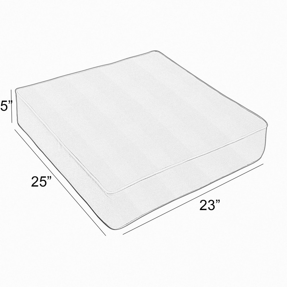 Sunbrella Beige Black Stripe Indoor/Outdoor Deep Seating Cushion, Corded