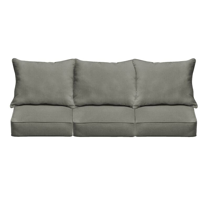Sunbrella Canvas Charcoal Grey Indoor/Outdoor Deep Seating Cushion Set - 23 in W x 25 in D