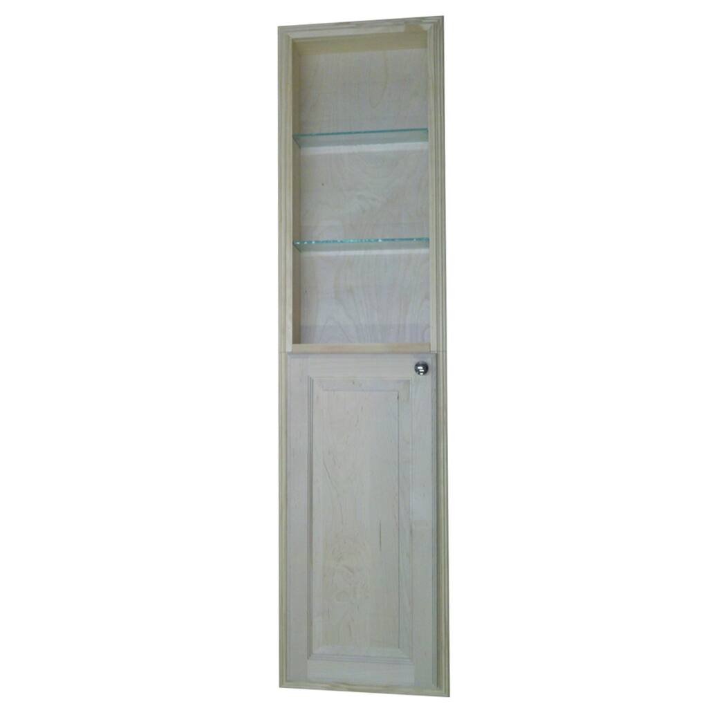 Baldwin recessed pantry storage cabinet with open shelf