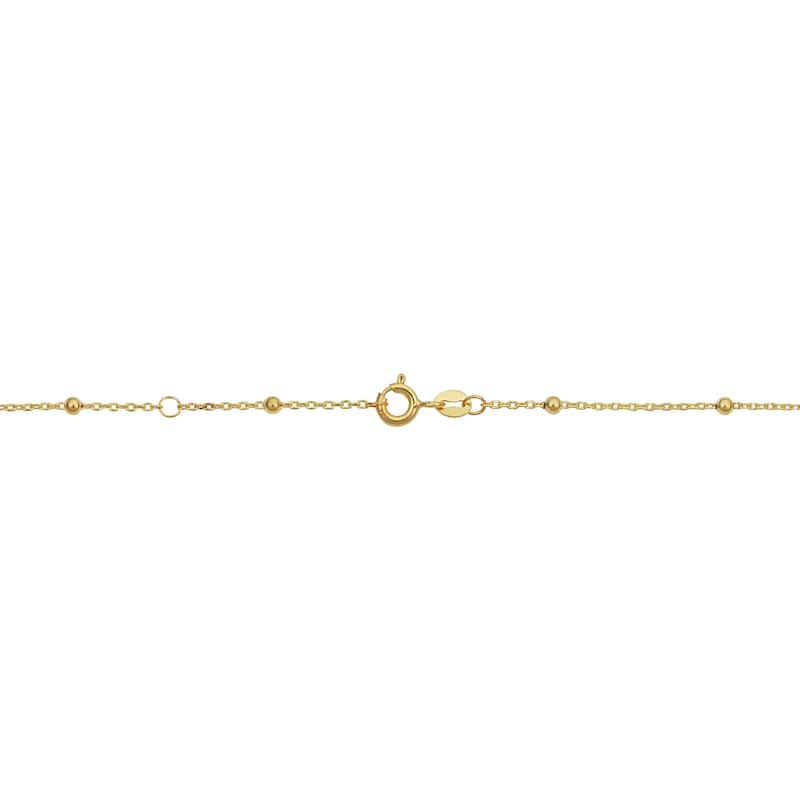 14k Yellow Gold Beads and Circle Station Bracelet (adjusts to 6.5 or 7.5 inches)