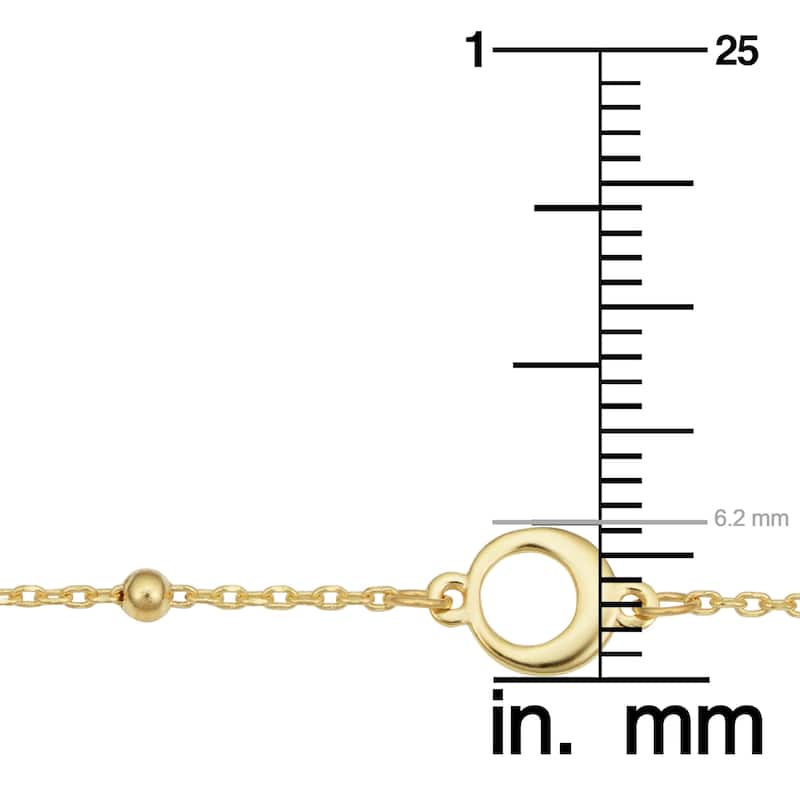 14k Yellow Gold Beads and Circle Station Bracelet (adjusts to 6.5 or 7.5 inches)