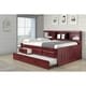 preview thumbnail 1 of 1, Full Bookcase Captains Daybed with 3 Drawer Storage & Twin Trundle