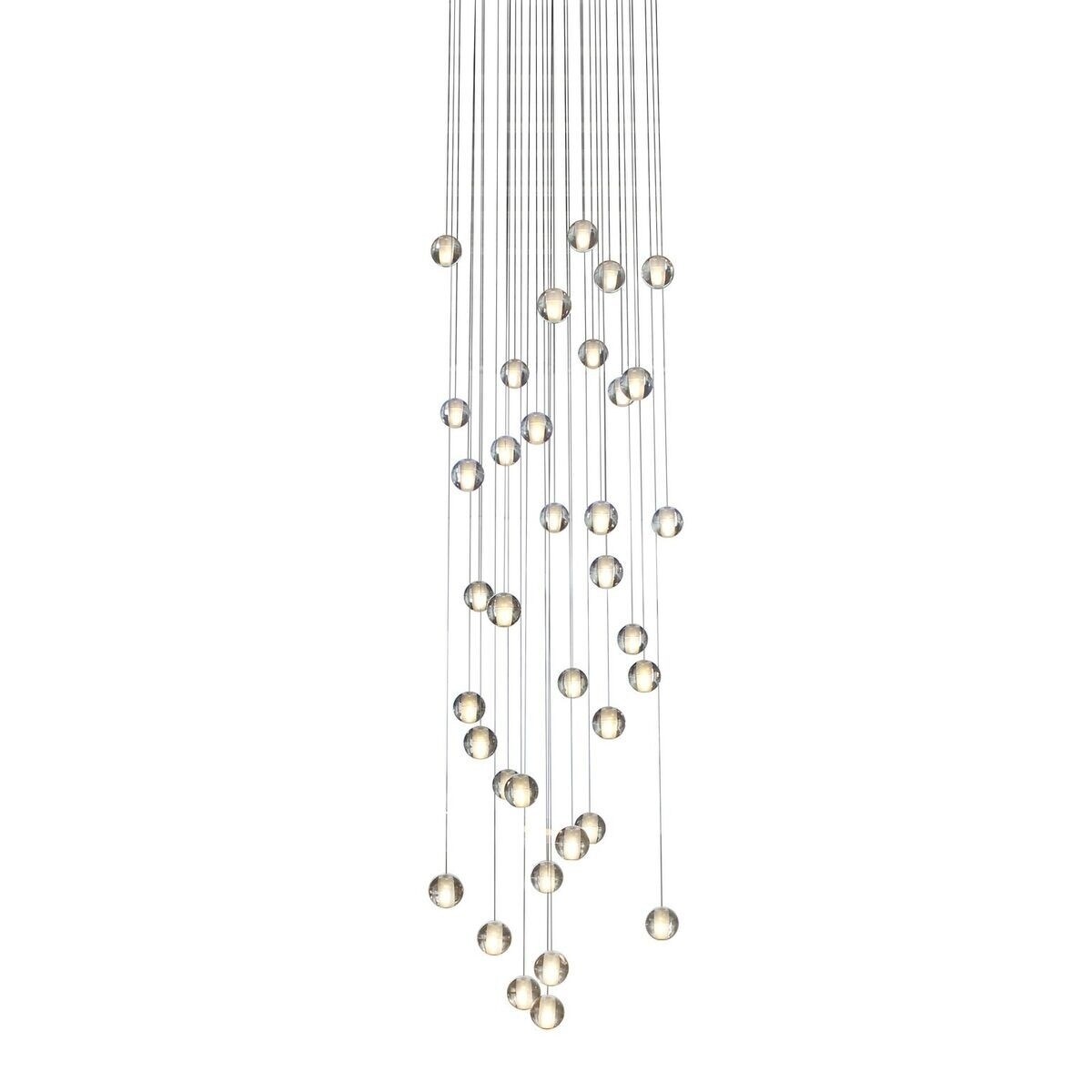 Orion 36 Light Floating Glass LED Chandelier, Square Canopy - Chandeliers For Bedrooms by Overstock.com
