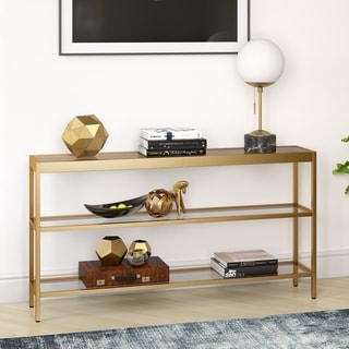 Silver Orchid  Carey Blackened Bronze 3-Shelf Console Table (Gold)