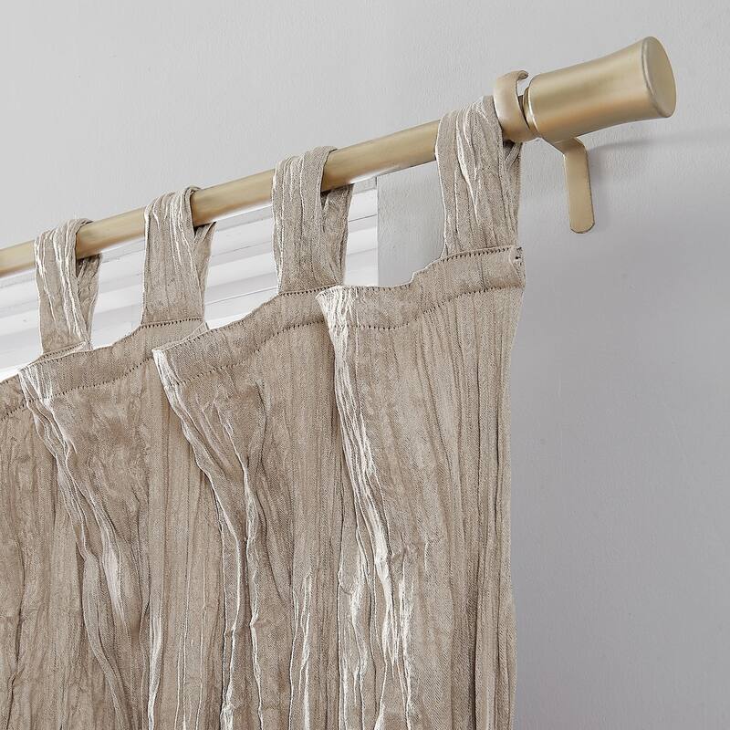 No. 918 Odelia Distressed Velvet Tab Top Curtain Panel, Single Panel
