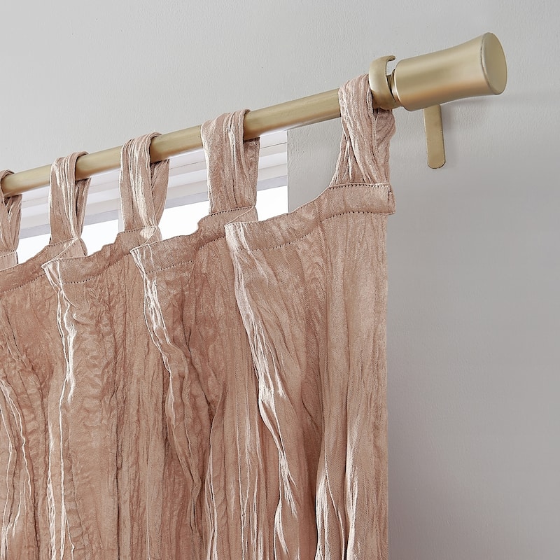 No. 918 Odelia Distressed Velvet Tab Top Curtain Panel, Single Panel
