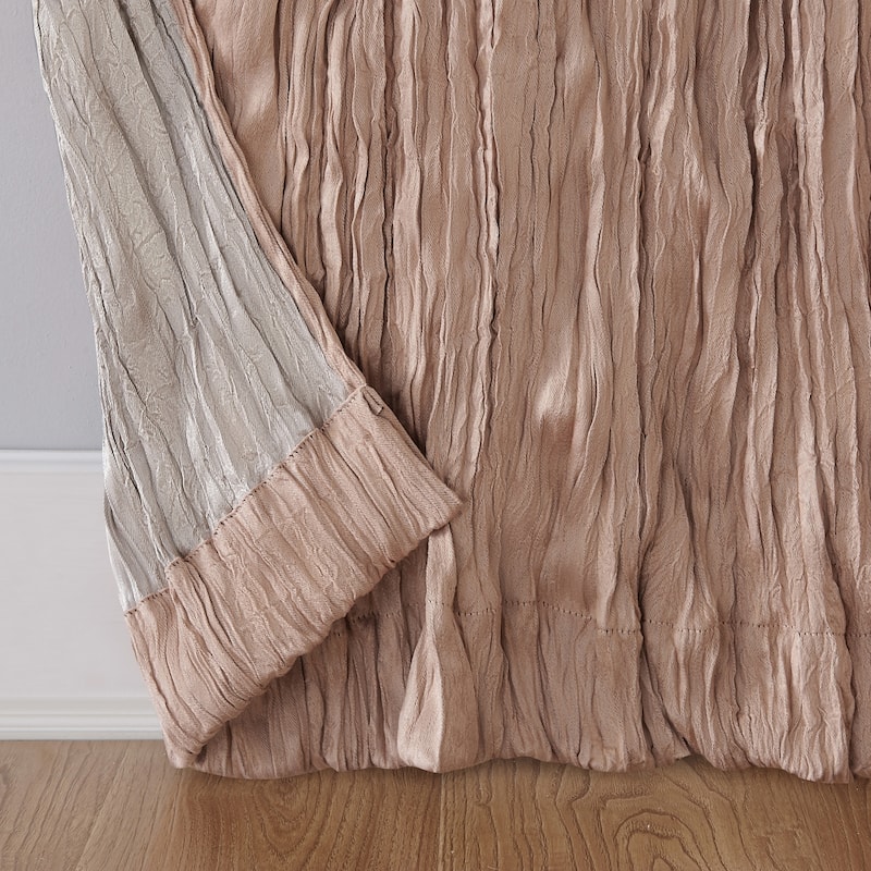 No. 918 Odelia Distressed Velvet Tab Top Curtain Panel, Single Panel