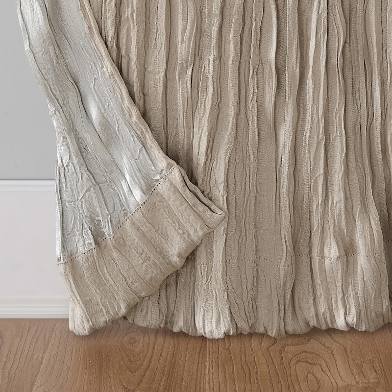 No. 918 Odelia Distressed Velvet Tab Top Curtain Panel, Single Panel