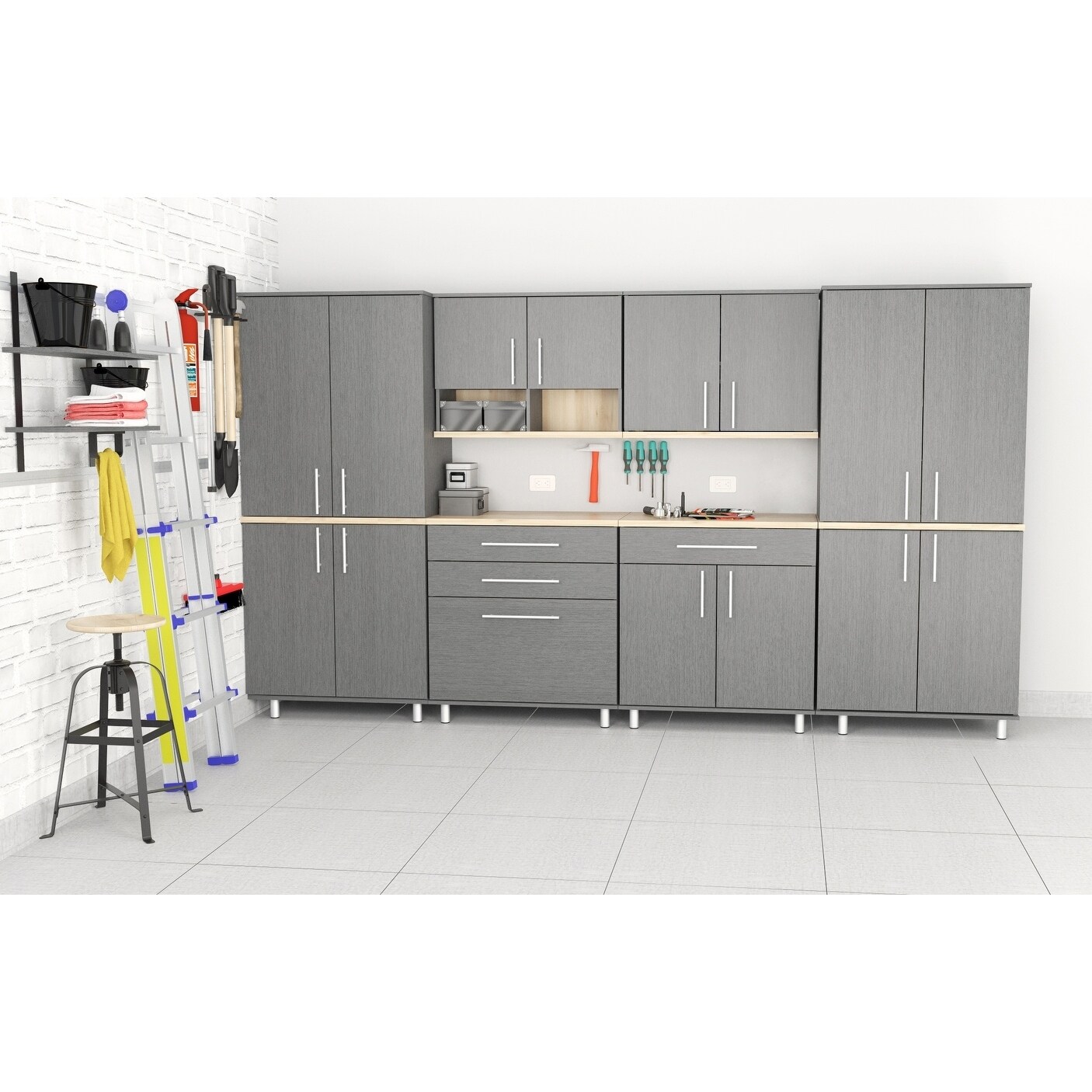 Shop Inval Kratos 6 Piece Graphite Grey Garage Cabinet Set Free