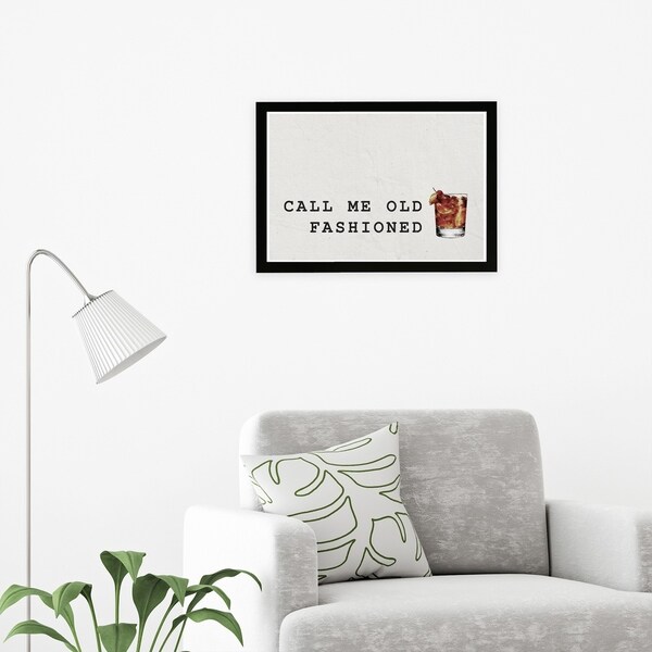 Wynwood Studio 'Mr Old Fashioned' Drinks and Spirits Framed Wall Art Print - White, Brown - 19 x 13