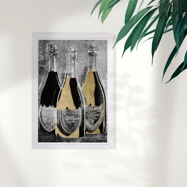 Wynwood Studio 'Dom Party For Three' Drinks and Spirits Framed Wall Art Print - Black, Gold. Opens flyout.