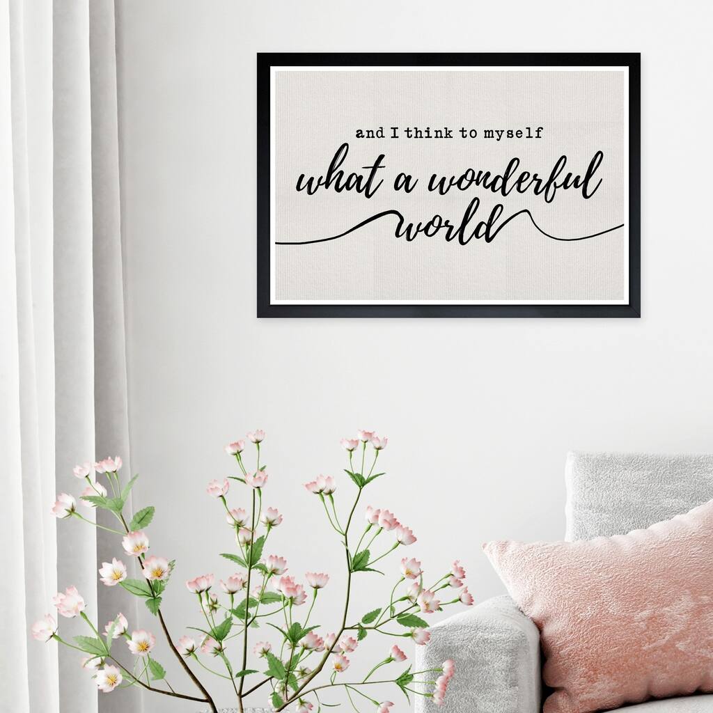 Wynwood Studio 'A Wonderful Life' Typography and Quotes Framed Wall Art Print - White, Black