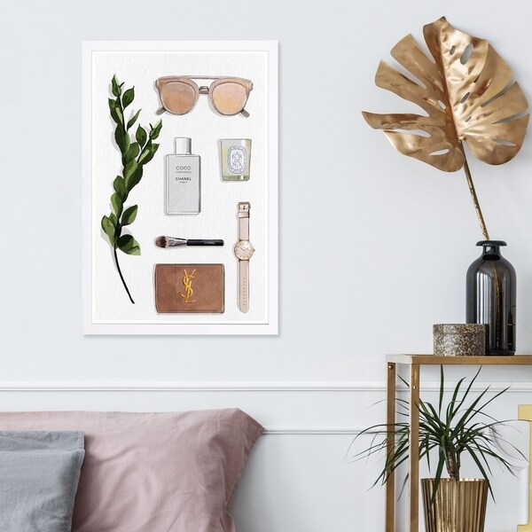 Wynwood Studio 'Nude' Fashion and Glam Framed Wall Art Print - Brown, White - 13 x 19