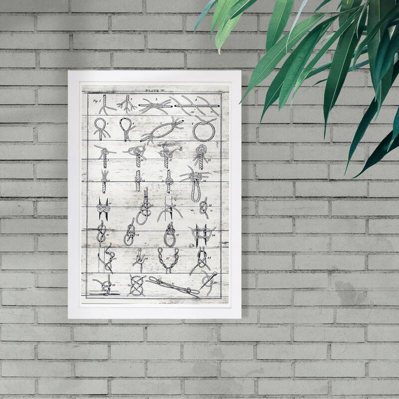 Wynwood Studio 'Sea Knots II' Nautical and Coastal Framed Wall Art Print - Blue, White