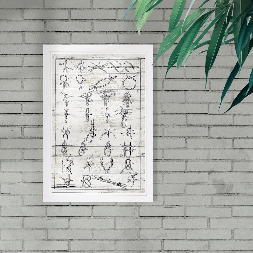 Wynwood Studio 'Sea Knots II' Nautical and Coastal Framed Wall Art Print - Blue, White