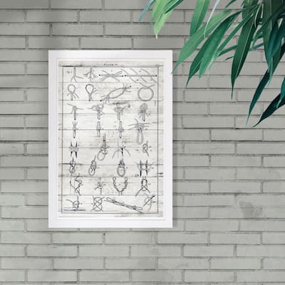 Wynwood Studio 'Sea Knots II' Nautical and Coastal Framed Wall Art Print - Blue, White