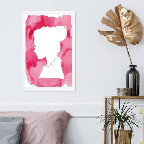 Wynwood Studio 'Romantic Thoughts' People and Portraits Framed Wall Art Print - Pink, White