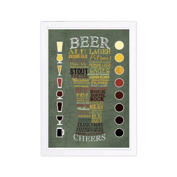 Wynwood Studio 'Beer Chart' Drinks and Spirits Framed Wall Art Print ...