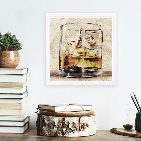 Wynwood Studio 'Scotch Glass' Drinks and Spirits Framed Wall Art Print - Brown, Brown - 13 x 13