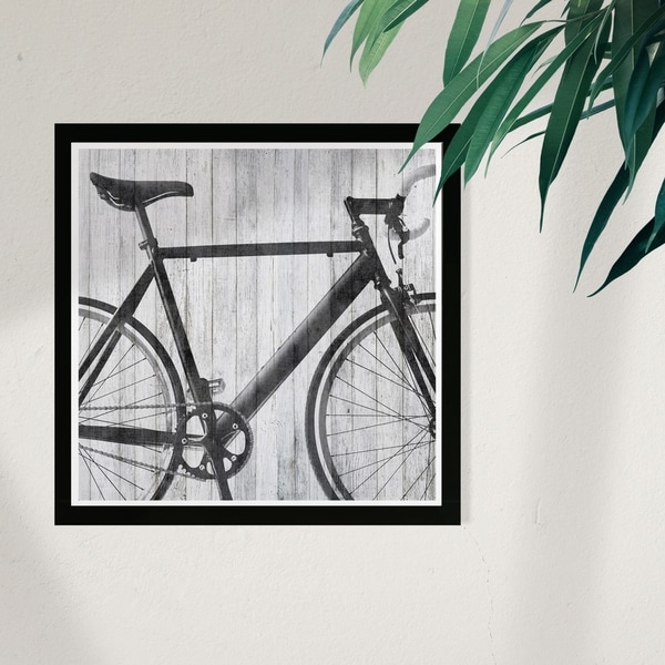 Wynwood Studio 'Mode Bicycle' Sports and Teams Framed Wall Art Print - Black, Gray - 13 x 13
