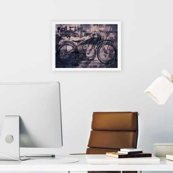 Wynwood Studio 'Ride It' Transportation Framed Wall Art Print - Black, White - 19 x 13
