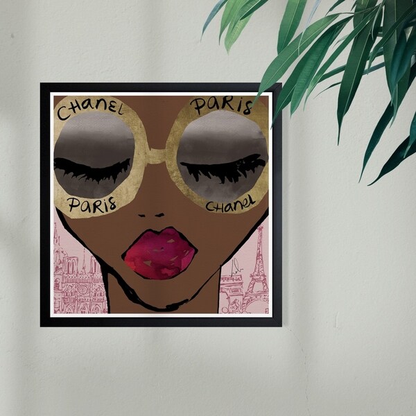 Wynwood Studio 'Ready For The City Gold' Fashion and Glam Framed Wall Art Print - Gold, Pink - 13 x 13