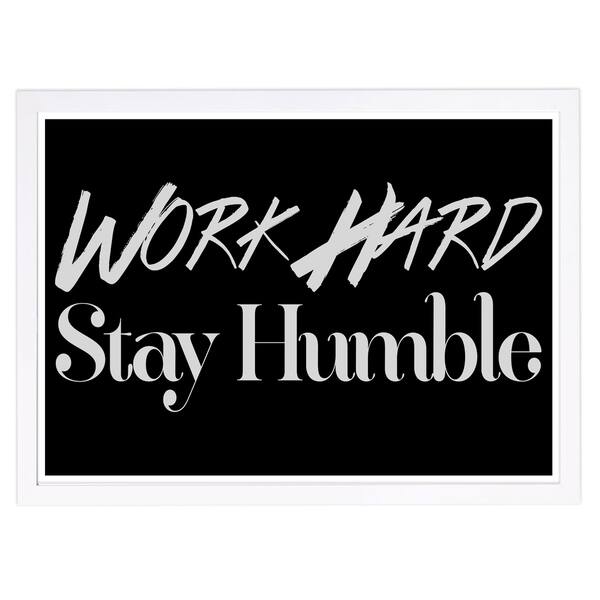 Wynwood Studio 'Work Hard' Typography and Quotes Framed Wall Art Print