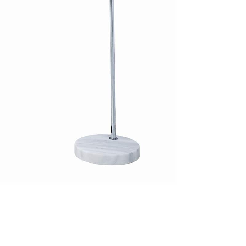 Tiered Metal Floor Lamp with Crystal Accents, Silver and White