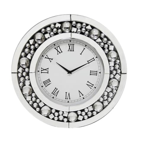Silver Orchid Arvidson Contemporary Silver Wall Clock