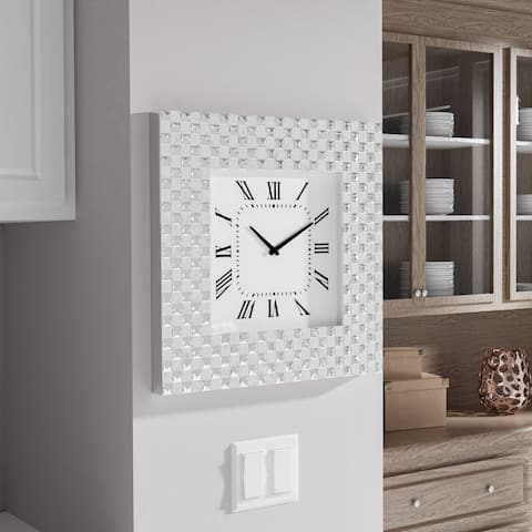 Silver Orchid Arvidson Contemporary Silver Wall Clock