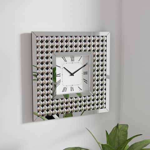 Silver Orchid Arvidson Contemporary Silver Wall Clock