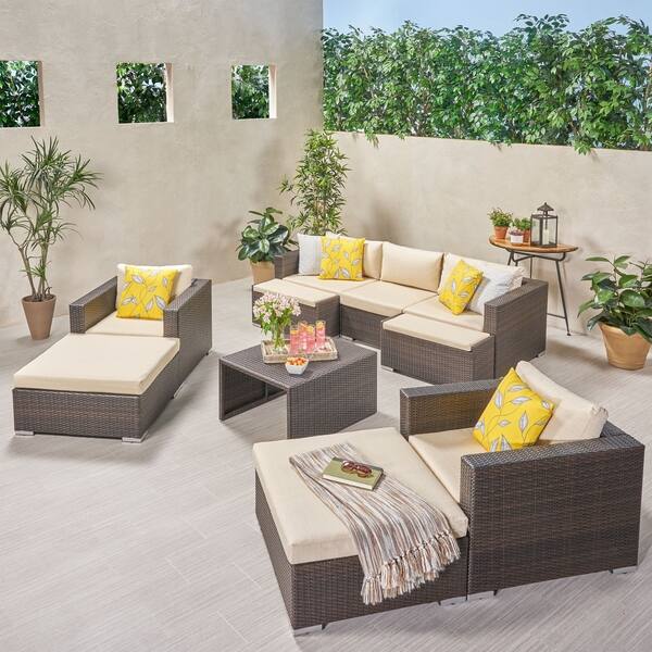Shop Santa Rosa Outdoor 5 Seater Wicker Sofa Chat Set With