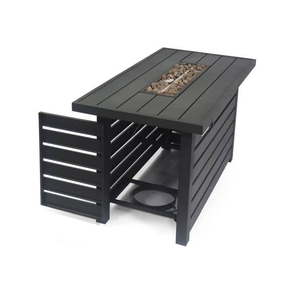 Shop Rene Iron Rectangular Fire Pit By Christopher Knight Home