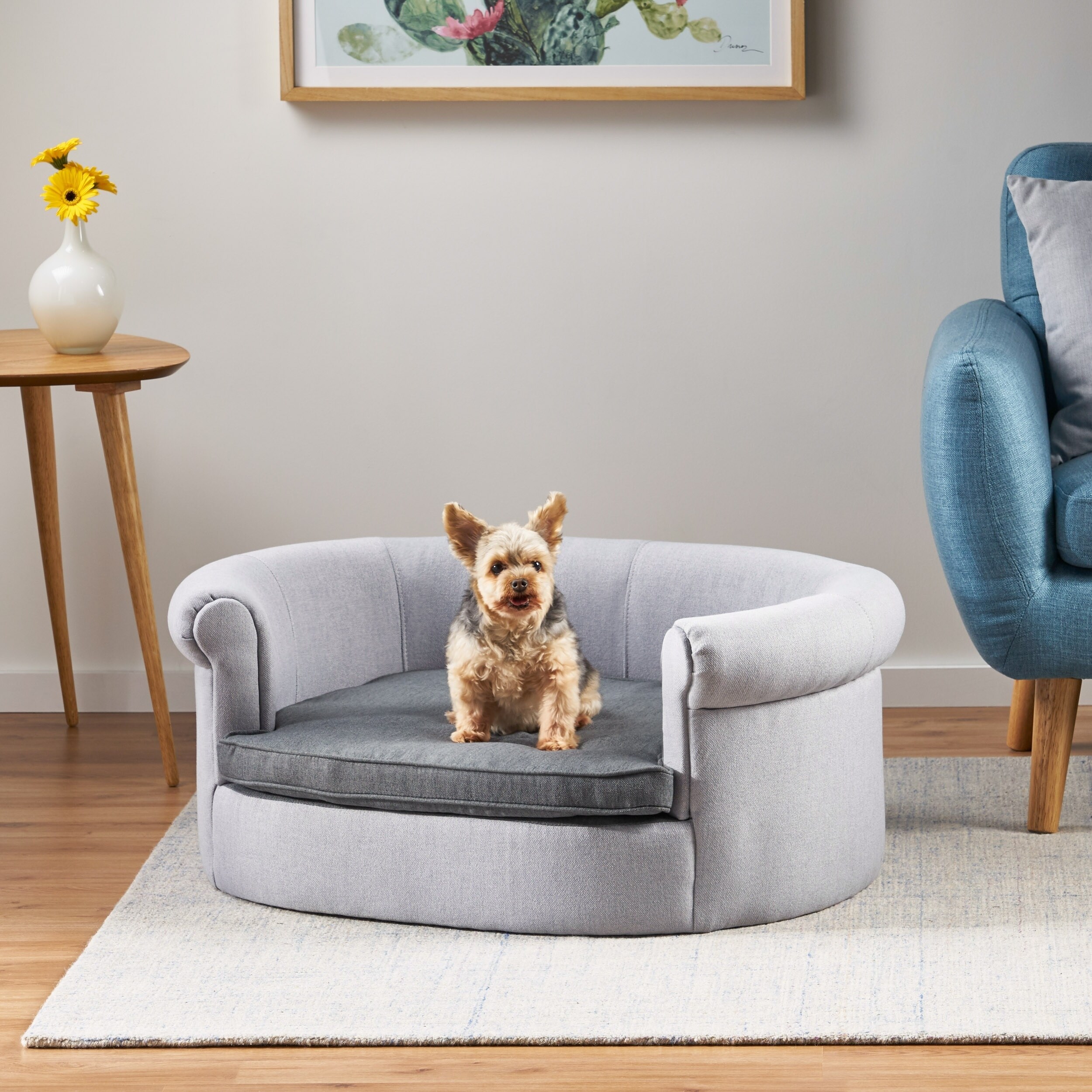 oval cushy dog sofa
