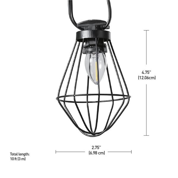 10-light Outdoor/Indoor String Lights Vintage LED Bulbs - 10ft