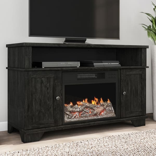 Electric Fireplace Tv Stand Media Cabinet Led Flames By Northwest 45 X 15 5 X 27 5 Overstock 28896198