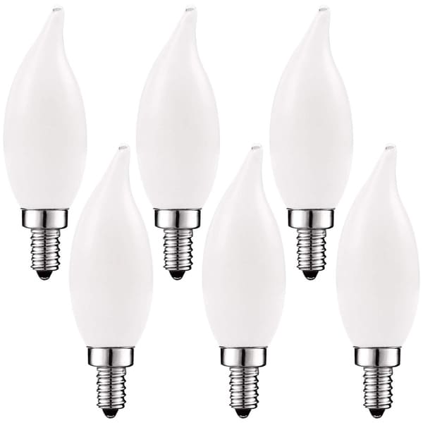 Dimmable Candelabra Led Bulbs Frosted 4W 2700K E12 Base LED Filament ...