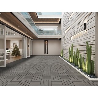 Cement Finish Bamboo Composite Deck Tile (11 Sq. Ft/Carton)