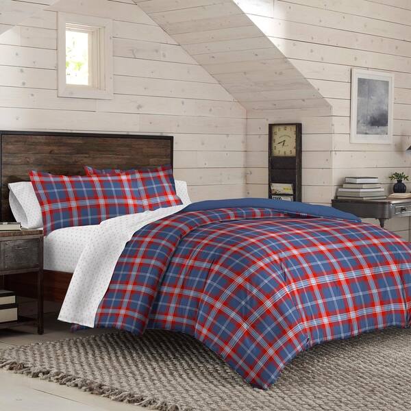 Shop Izod Bryon Plaid Reversible Comforter Set With Shams On