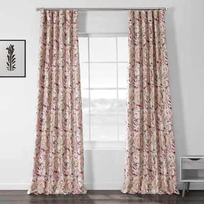 Exclusive Fabrics Sonoma Cabernet Printed Linen Textured Blackout Curtain (1 Panel)