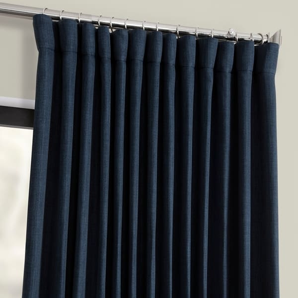 Shop Porch Den Milazzo Faux Linen Extra Wide Blackout Curtain
