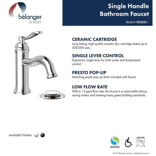 Shop Belanger Rus22 Single Handle Bathroom Sink Faucet With Drain