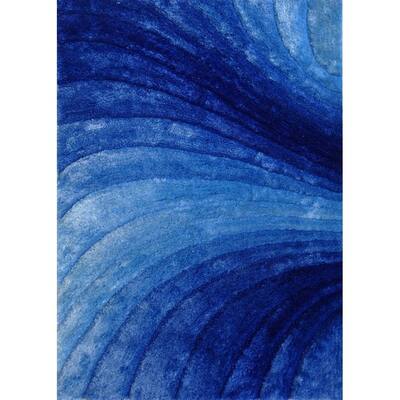 Blue Contemporary 5x7 Rug - Big