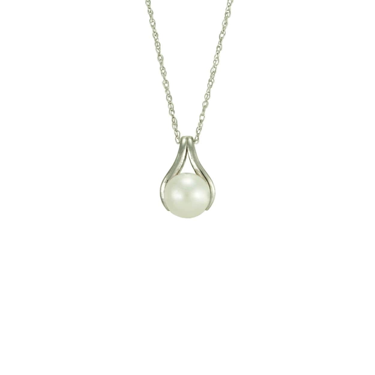 single pearl drop necklace silver