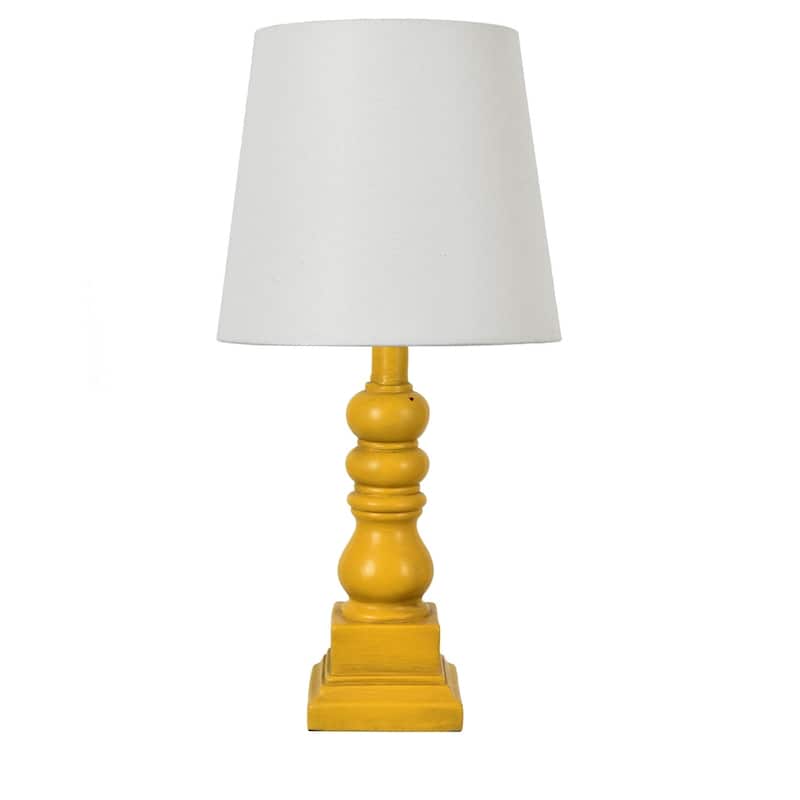 Conrad 18.5" Distressed Yellow Resin Table Lamp - 18.5"H x 9"Rnd
